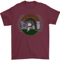India Bodybuilding Flag Gym Training Indian Mens T-Shirt 100% Cotton Maroon