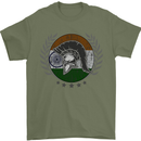 India Bodybuilding Flag Gym Training Indian Mens T-Shirt 100% Cotton Military Green