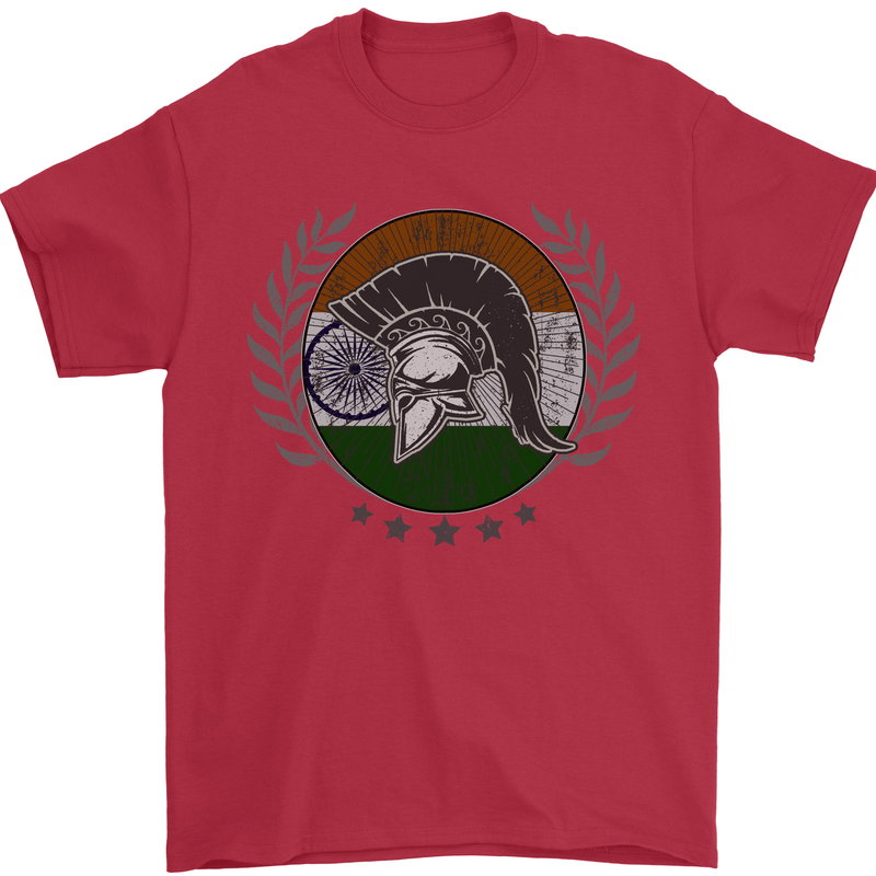 India Bodybuilding Flag Gym Training Indian Mens T-Shirt 100% Cotton Red