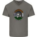 India Bodybuilding Flag Gym Training Indian Mens V-Neck Cotton T-Shirt Charcoal