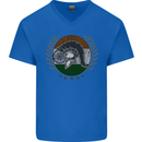India Bodybuilding Flag Gym Training Indian Mens V-Neck Cotton T-Shirt Royal Blue