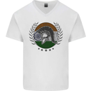 India Bodybuilding Flag Gym Training Indian Mens V-Neck Cotton T-Shirt White