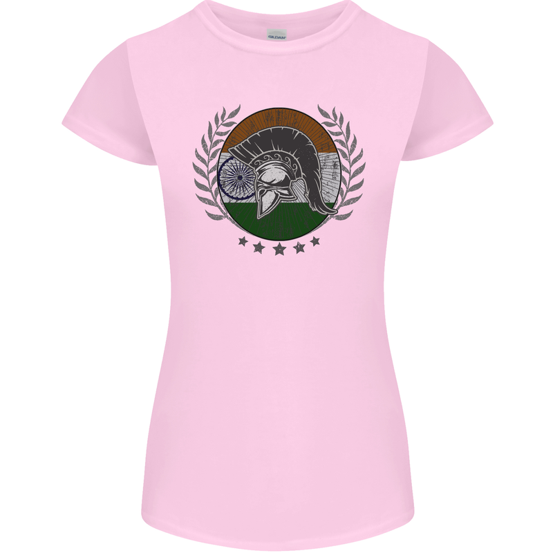 India Bodybuilding Flag Gym Training Indian Womens Petite Cut T-Shirt Light Pink