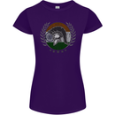 India Bodybuilding Flag Gym Training Indian Womens Petite Cut T-Shirt Purple
