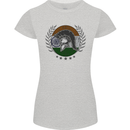 India Bodybuilding Flag Gym Training Indian Womens Petite Cut T-Shirt Sports Grey