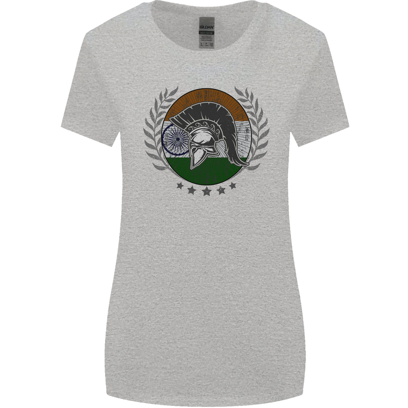 India Bodybuilding Flag Gym Training Indian Womens Wider Cut T-Shirt Sports Grey