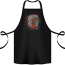 Indian Headdress Skull Native American Biker Cotton Apron 100% Organic Black