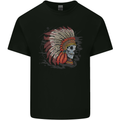 Indian Headdress Skull Native American Biker Kids T-Shirt Childrens Black
