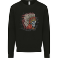 Indian Headdress Skull Native American Biker Mens Sweatshirt Jumper Black
