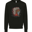 Indian Headdress Skull Native American Biker Mens Sweatshirt Jumper Black