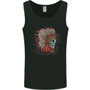 Indian Headdress Skull Native American Biker Mens Vest Tank Top Black