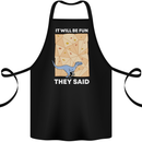 Indoor Rock Climbing Wall Funny Dinosaur T-Rex Cotton Apron 100% Organic Black