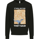Indoor Rock Climbing Wall Funny Dinosaur T-Rex Mens Sweatshirt Jumper Black