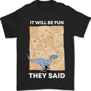Indoor Rock Climbing Wall Funny Dinosaur T-Rex Mens T-Shirt 100% Cotton Black