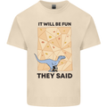 Indoor Rock Climbing Wall Funny T-Rex Dinosaur Mens Cotton T-Shirt Tee Top Natural