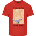 Indoor Rock Climbing Wall Funny T-Rex Dinosaur Mens Cotton T-Shirt Tee Top Red