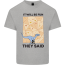 Indoor Rock Climbing Wall Funny T-Rex Dinosaur Mens Cotton T-Shirt Tee Top Sports Grey