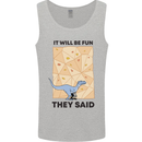 Indoor Rock Climbing Wall Funny T-Rex Dinosaur Mens Vest Tank Top Sports Grey