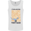 Indoor Rock Climbing Wall Funny T-Rex Dinosaur Mens Vest Tank Top White