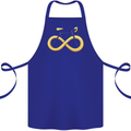 Infinity Bicycle Cotton Apron 100% Organic Royal Blue