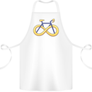 Infinity Bicycle Cotton Apron 100% Organic White