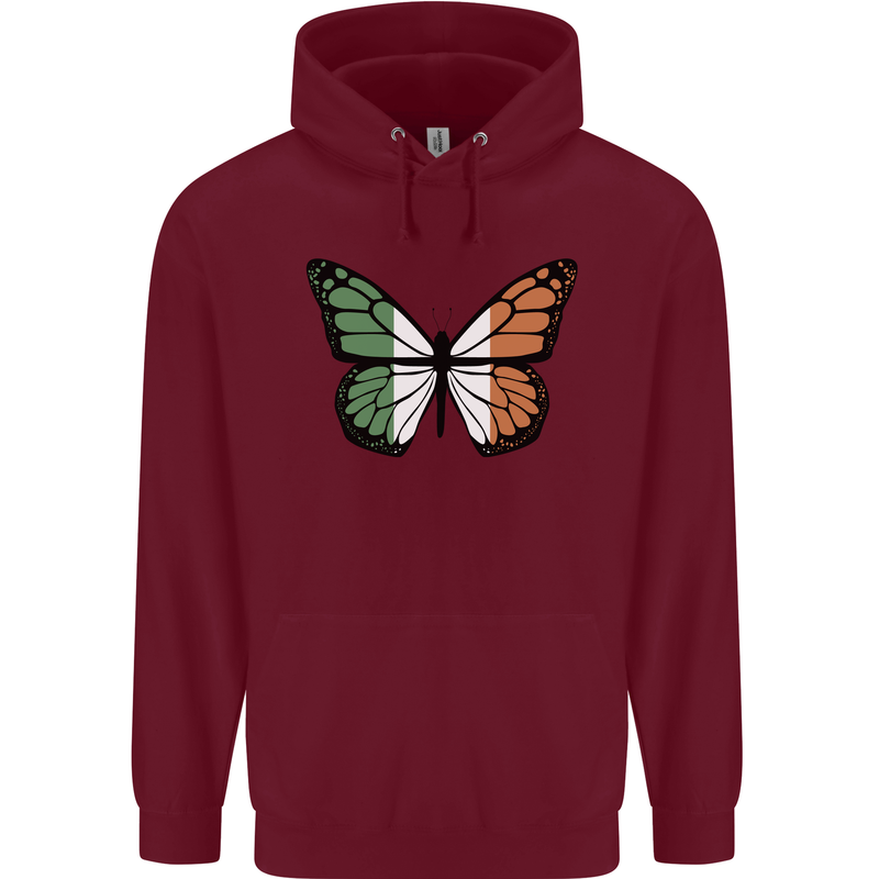 Irish Butterfly Ireland Ire Childrens Kids Hoodie Maroon