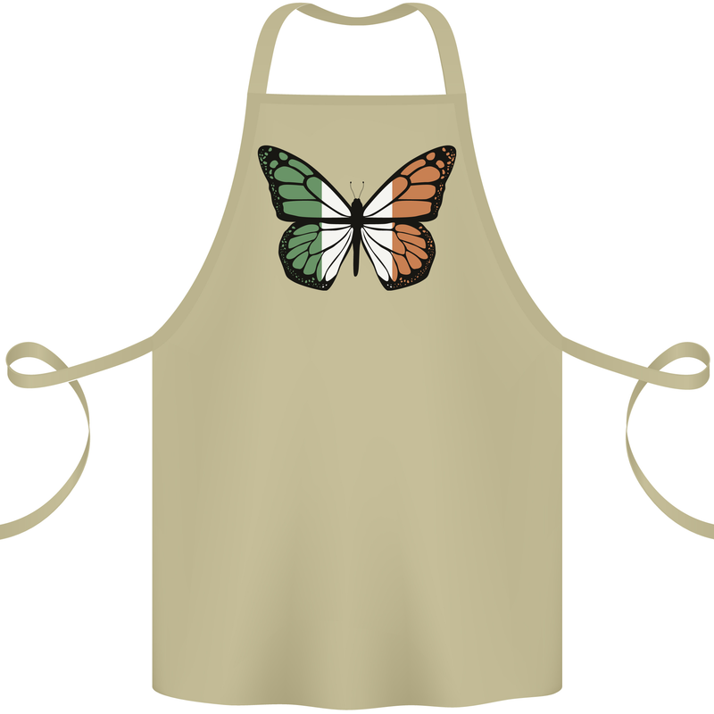 Irish Butterfly Ireland Ire Cotton Apron 100% Organic Khaki
