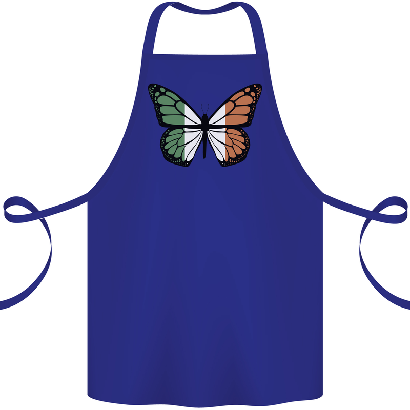 Irish Butterfly Ireland Ire Cotton Apron 100% Organic Royal Blue