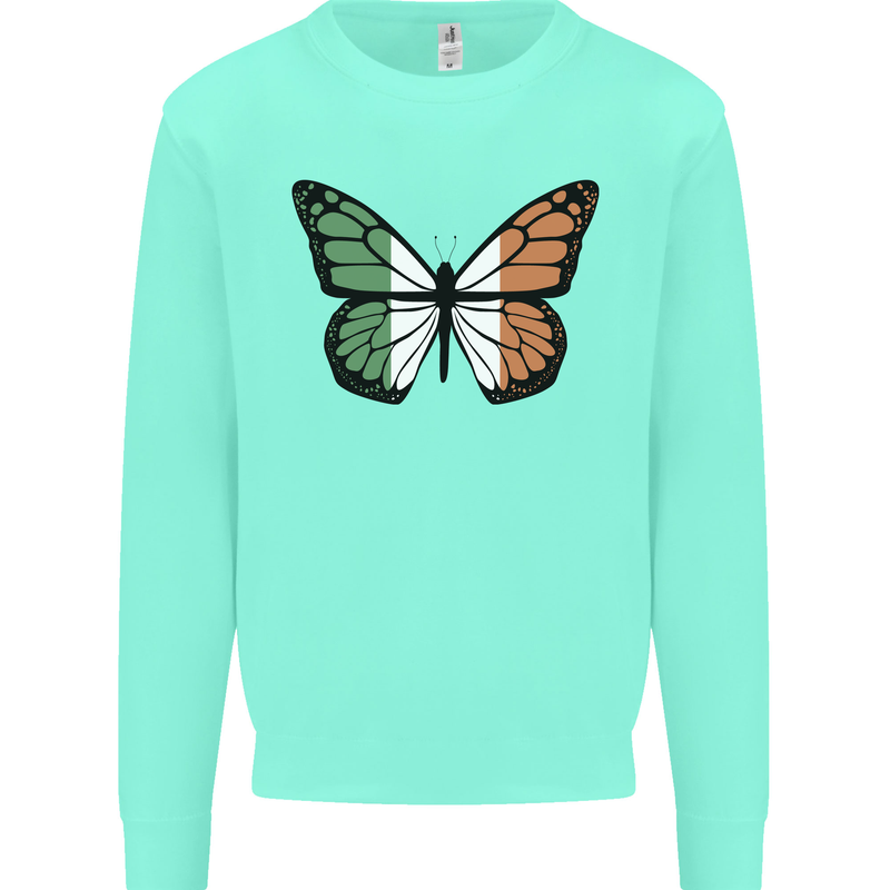 Irish Butterfly Ireland Ire Kids Sweatshirt Jumper Peppermint
