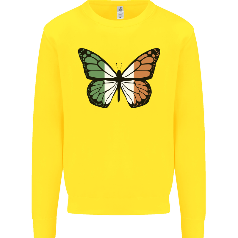 Irish Butterfly Ireland Ire Kids Sweatshirt Jumper Yellow