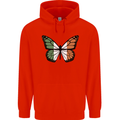 Irish Butterfly Ireland Ire Mens 80% Cotton Hoodie Bright Red