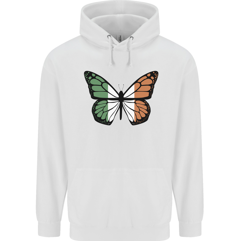 Irish Butterfly Ireland Ire Mens 80% Cotton Hoodie White