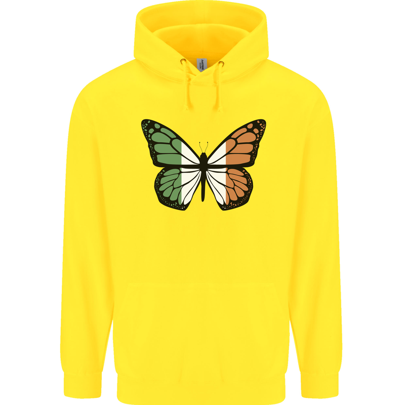 Irish Butterfly Ireland Ire Mens 80% Cotton Hoodie Yellow