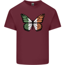 Irish Butterfly Ireland Ire Mens Cotton T-Shirt Tee Top Maroon