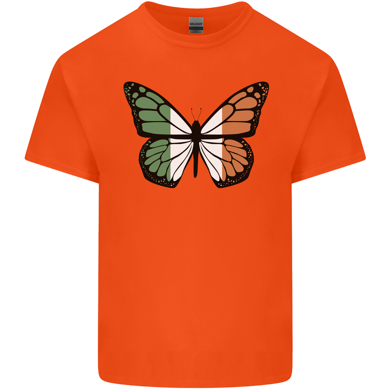 Irish Butterfly Ireland Ire Mens Cotton T-Shirt Tee Top Orange
