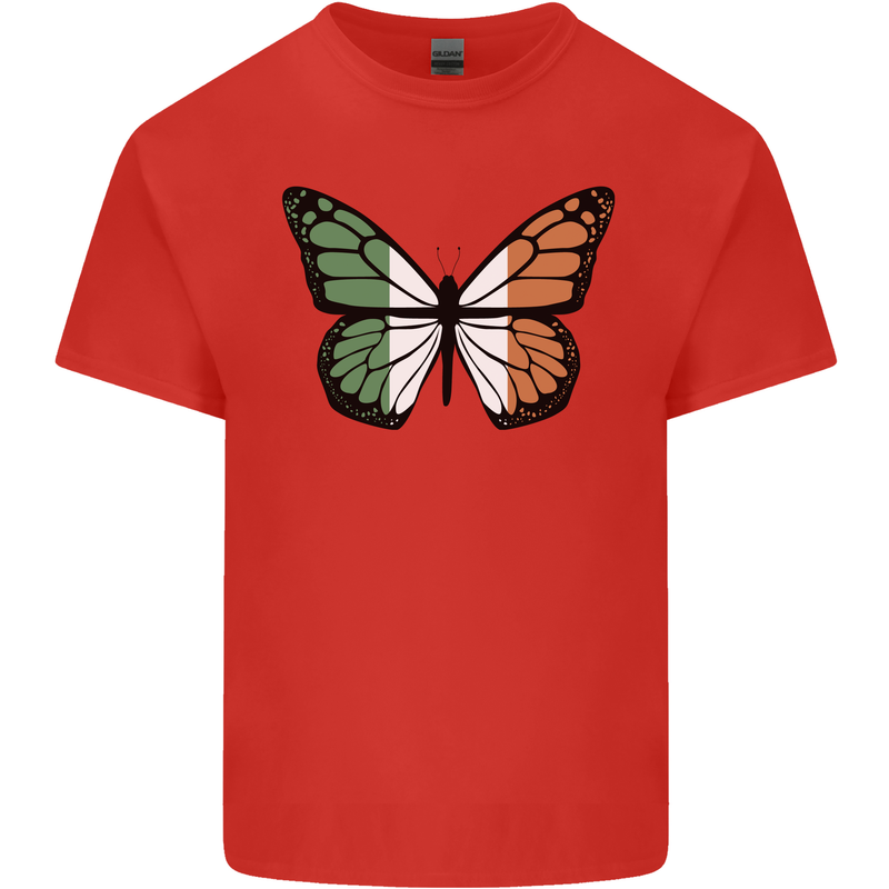 Irish Butterfly Ireland Ire Mens Cotton T-Shirt Tee Top Red