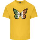 Irish Butterfly Ireland Ire Mens Cotton T-Shirt Tee Top Yellow