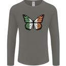 Irish Butterfly Ireland Ire Mens Long Sleeve T-Shirt Charcoal