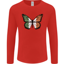 Irish Butterfly Ireland Ire Mens Long Sleeve T-Shirt Red