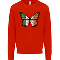 Irish Butterfly Ireland Ire Mens Sweatshirt Jumper Bright Red