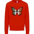 Irish Butterfly Ireland Ire Mens Sweatshirt Jumper Bright Red
