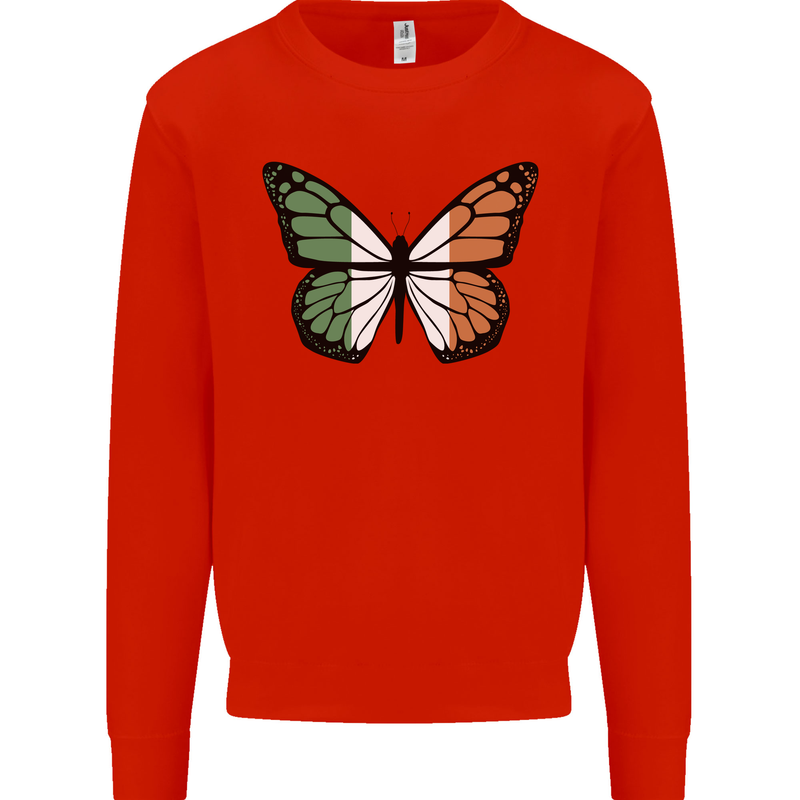 Irish Butterfly Ireland Ire Mens Sweatshirt Jumper Bright Red