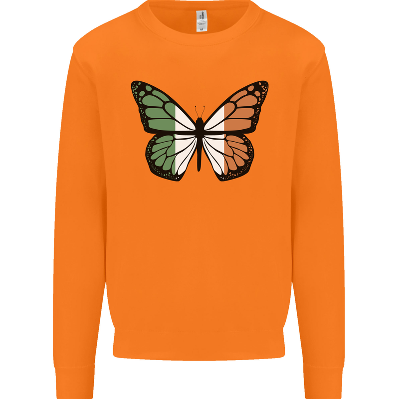 Irish Butterfly Ireland Ire Mens Sweatshirt Jumper Orange