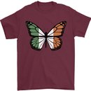Irish Butterfly Ireland Ire Mens T-Shirt 100% Cotton Maroon