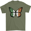 Irish Butterfly Ireland Ire Mens T-Shirt 100% Cotton Military Green