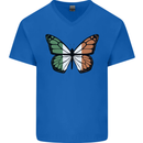 Irish Butterfly Ireland Ire Mens V-Neck Cotton T-Shirt Royal Blue