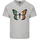 Irish Butterfly Ireland Ire Mens V-Neck Cotton T-Shirt Sports Grey