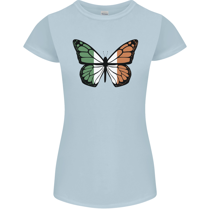 Irish Butterfly Ireland Ire Womens Petite Cut T-Shirt Light Blue