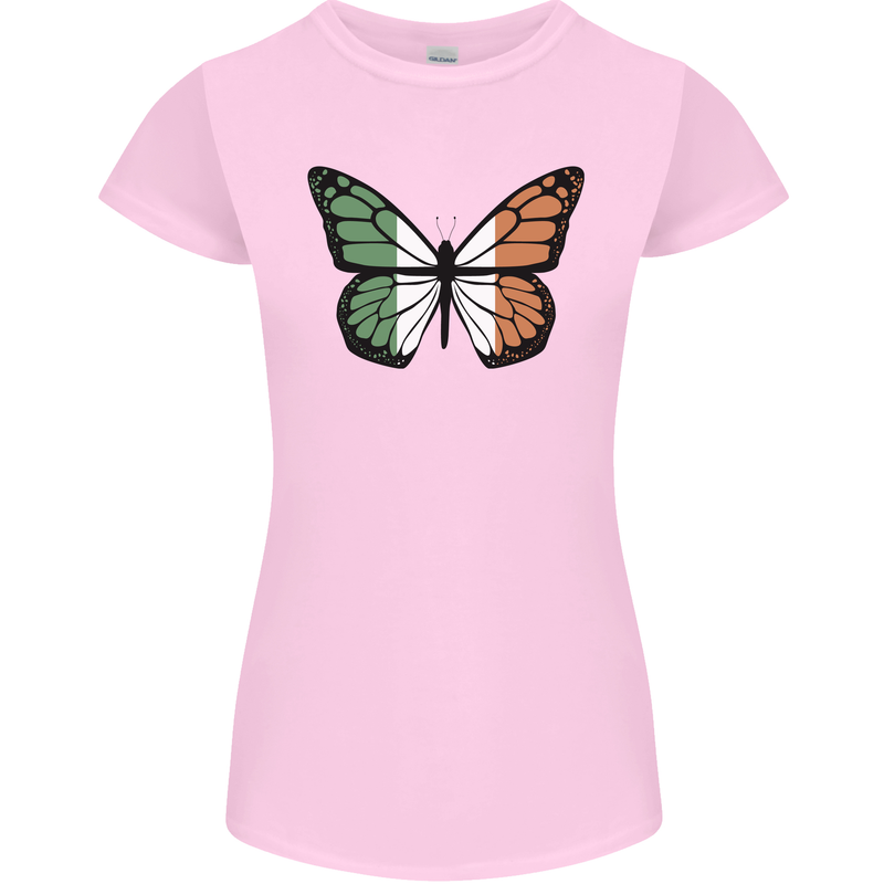 Irish Butterfly Ireland Ire Womens Petite Cut T-Shirt Light Pink