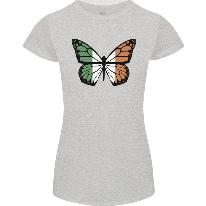 Irish Butterfly Ireland Ire Womens Petite Cut T-Shirt Sports Grey